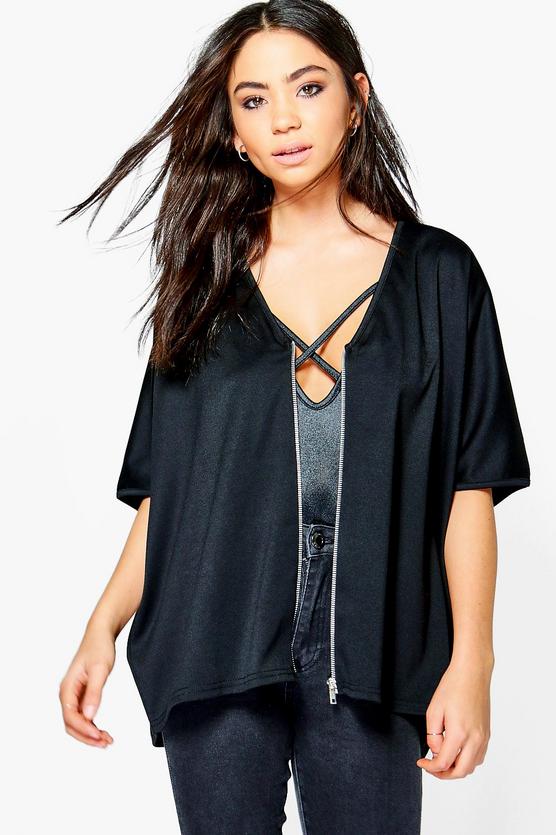 Alisha Slouchy Kimono With Zip